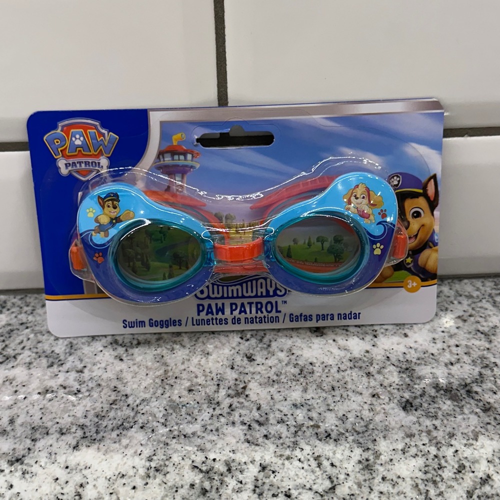 Swimways Kids OS Paw Patrol Swim Goggles Blue Orange Chase Skye New NIB 6075076